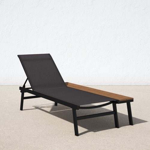 AllModern Christine Outdoor Metal Chaise Lounge with Table & Reviews